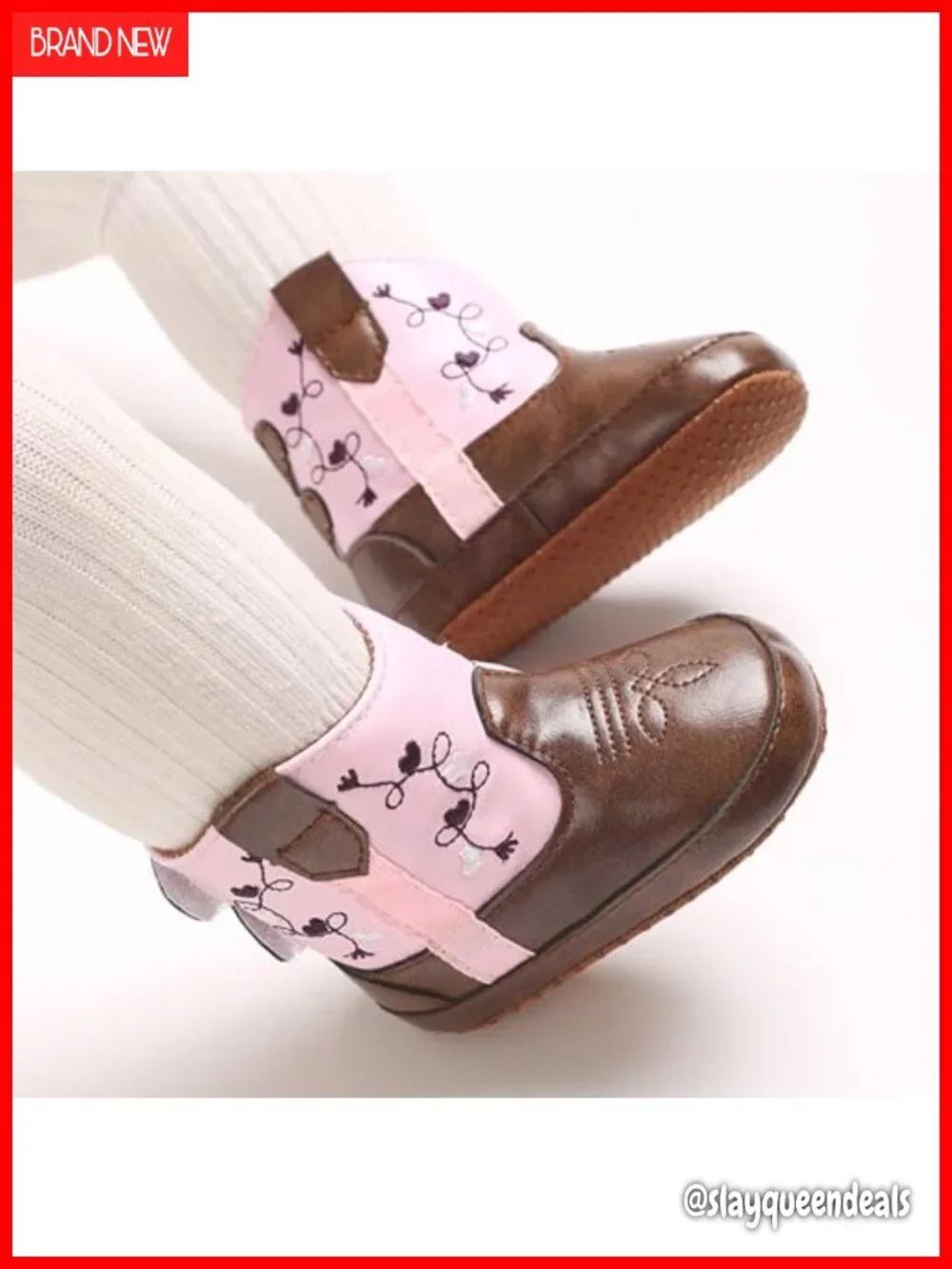 Toddler Western Cowboy Boots Non-Slip Soft Sole First Walker